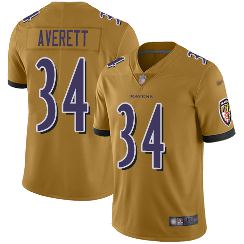 Baltimore Ravens nike_ravens_3799Limited Gold Men Anthony Averett Jersey NFL Football 34 Inverted Legend